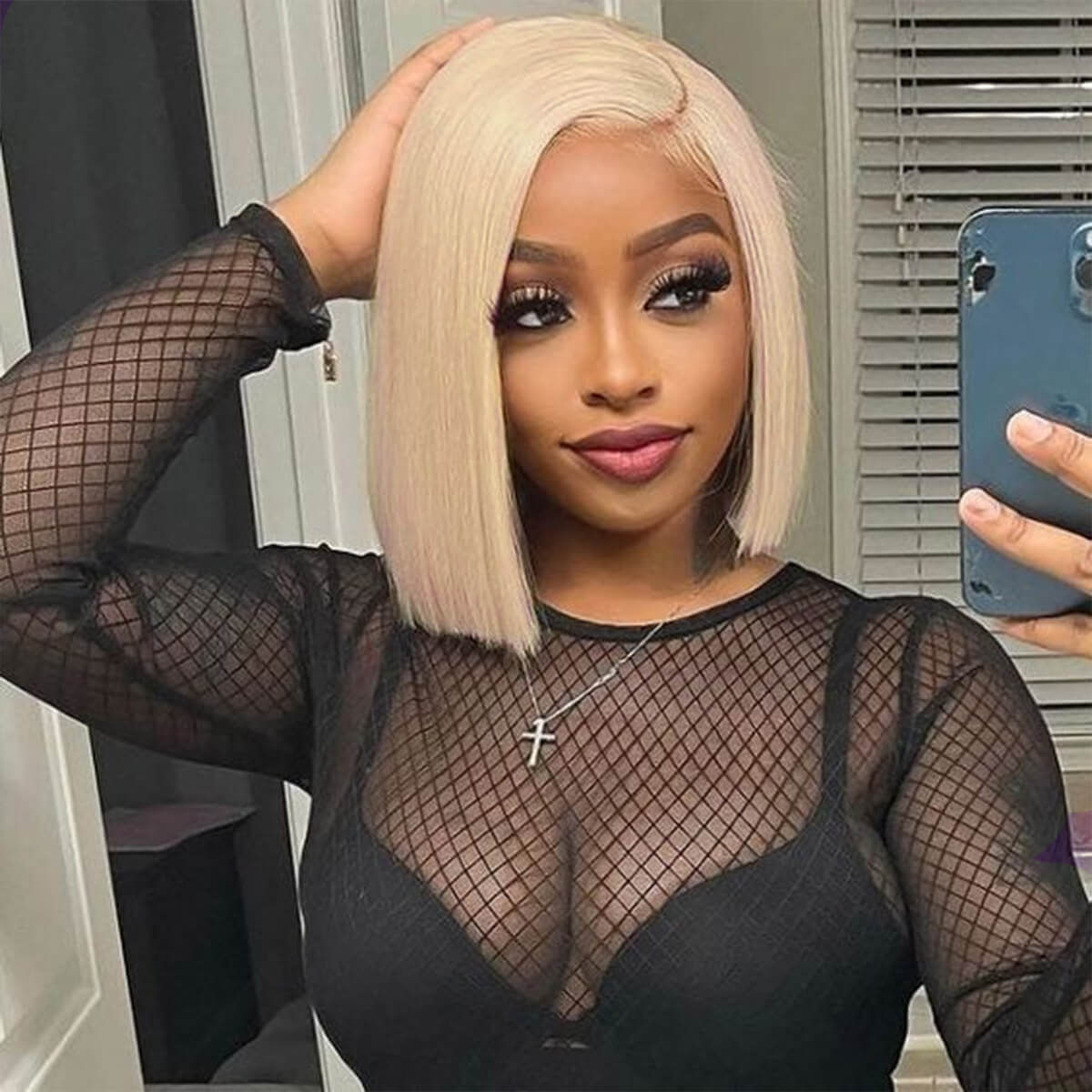 PapaHair Beauty | Ash Blonde Short Bob Wig – 6×5 Pre-cut Lace Glueless Wig