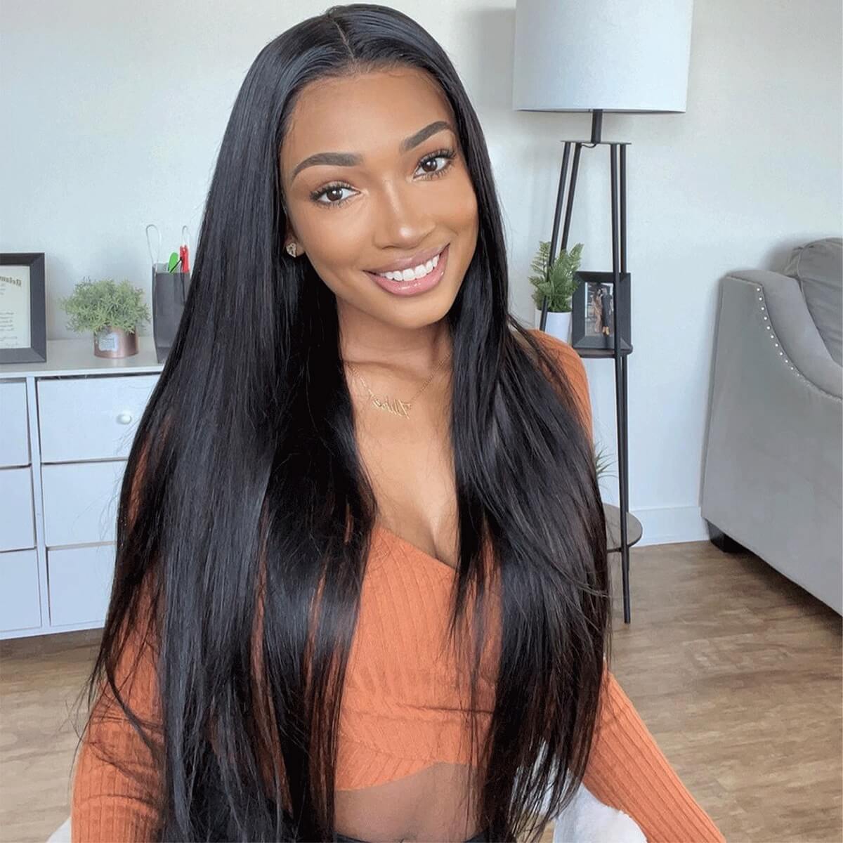 PapaHair Beauty | Pre-bleached Knots HD Lace Straight Pre-cut Lace Wear & Go Glueless Wig